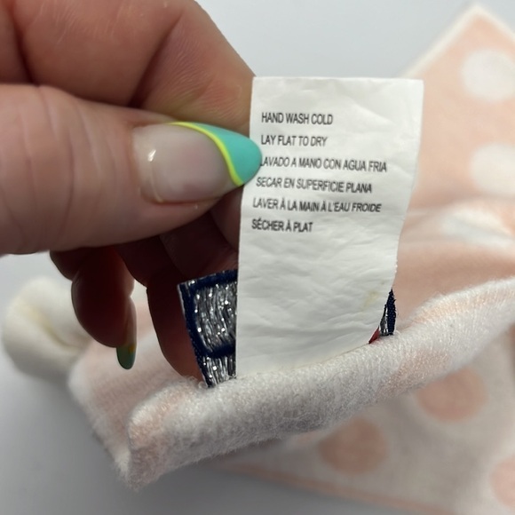 NYGB Pink Bunny Lovey Security Blanket Rattle Knit - Picture 8 of 9